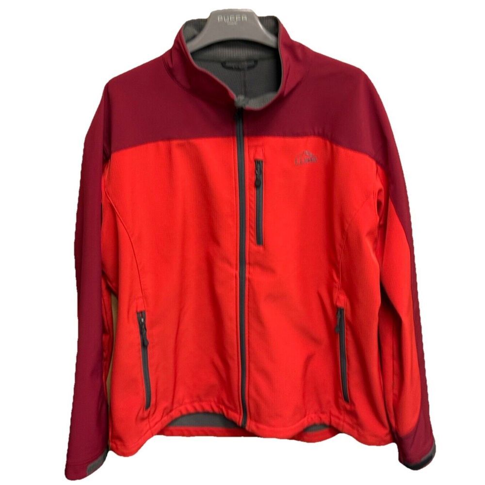 L.L.Bean Pathfinder Soft-Shell Jacket Red Mens Coat Water Resistant Hiking XXL